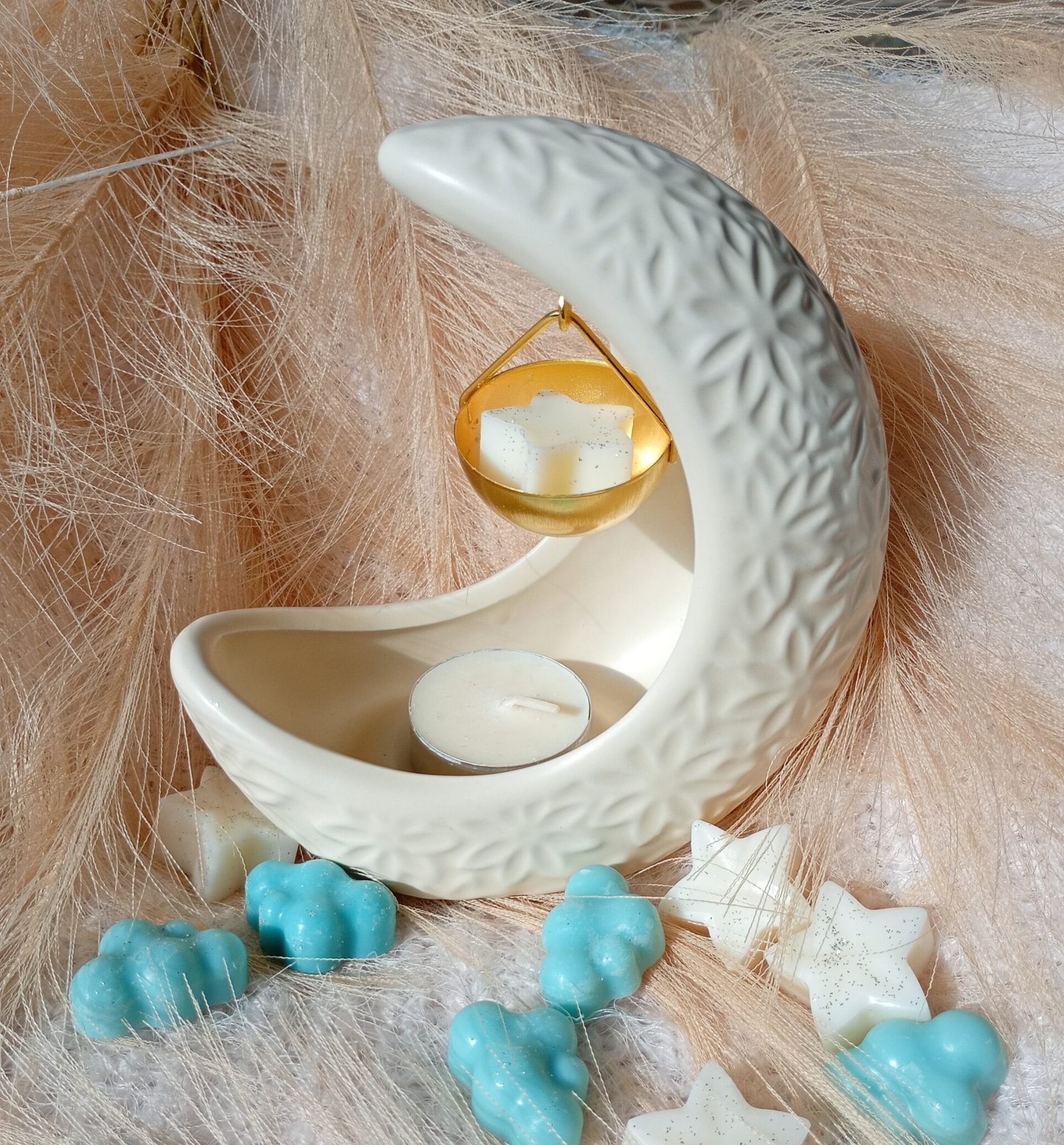 Quemador colgante luna creciente (blanca)